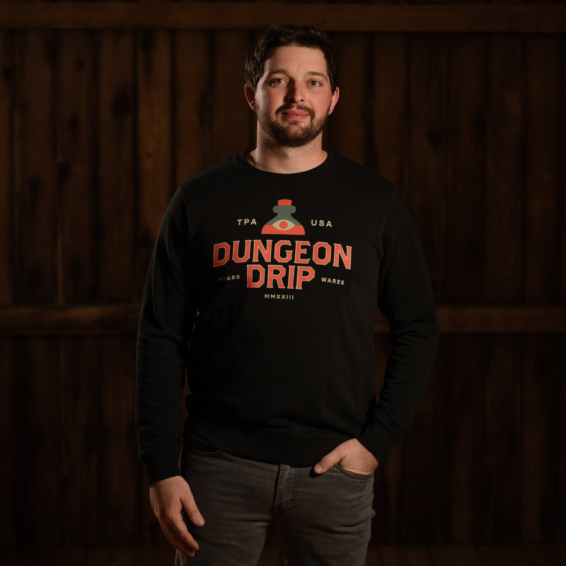 Classic Dungeon Drip, Sweatshirt, Dungeons & Dragons, Dungeons And Dragons, D&D, 5E T-Shirt, Black, Dungeon Master, Pathfinder, RPG, TTRPG