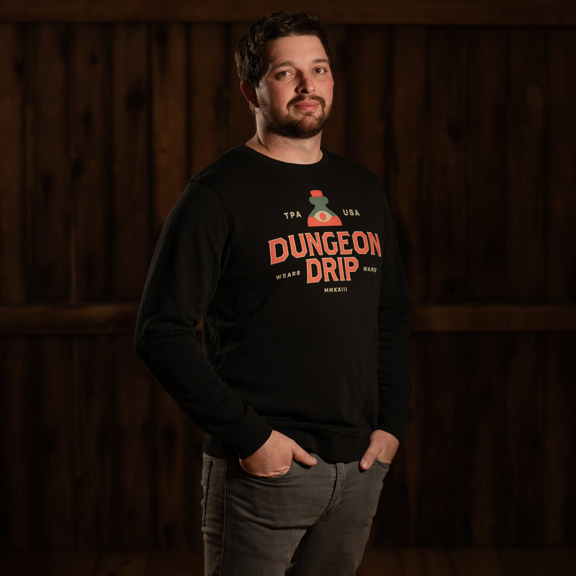 Classic Dungeon Drip, Sweatshirt, Dungeons & Dragons, Dungeons And Dragons, D&D, 5E T-Shirt, Black, Dungeon Master, Pathfinder, RPG, TTRPG