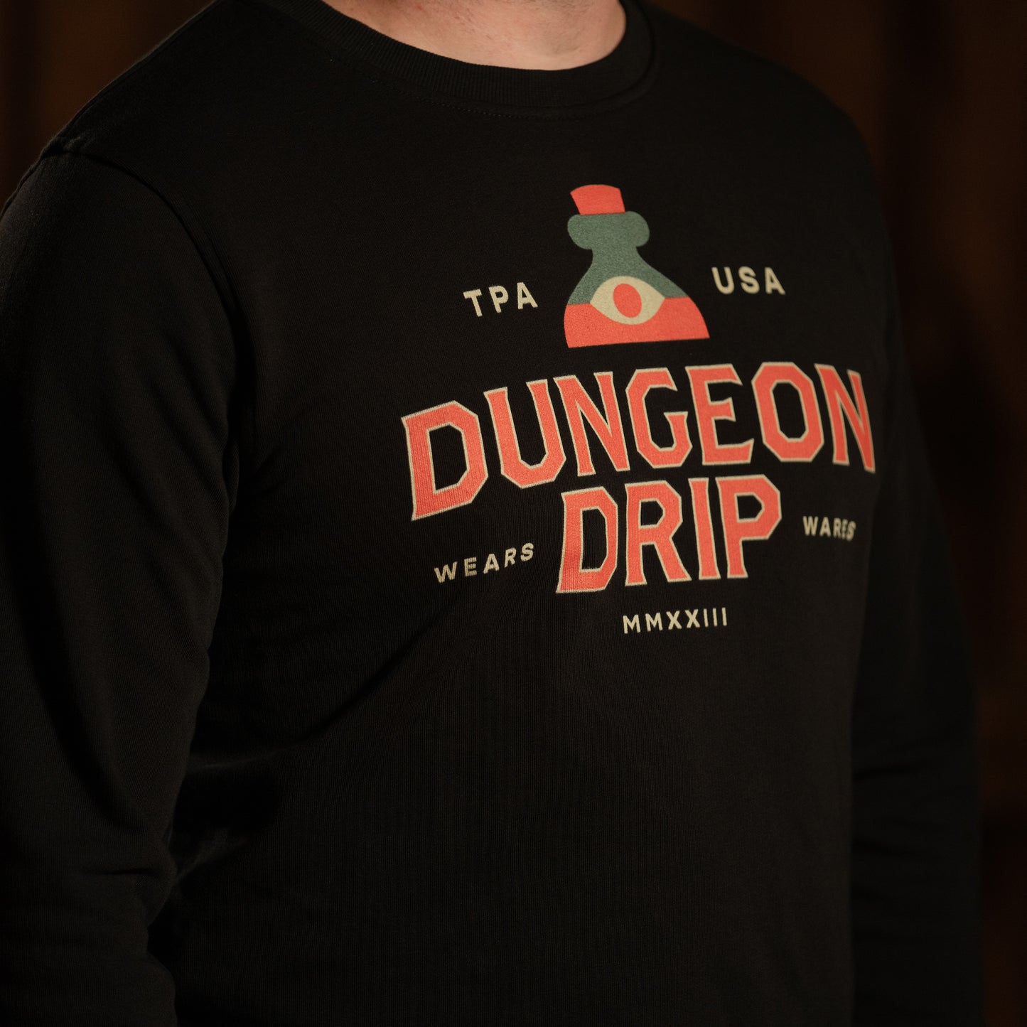 Classic Dungeon Drip, Sweatshirt, Dungeons & Dragons, Dungeons And Dragons, D&D, 5E T-Shirt, Black, Dungeon Master, Pathfinder, RPG, TTRPG