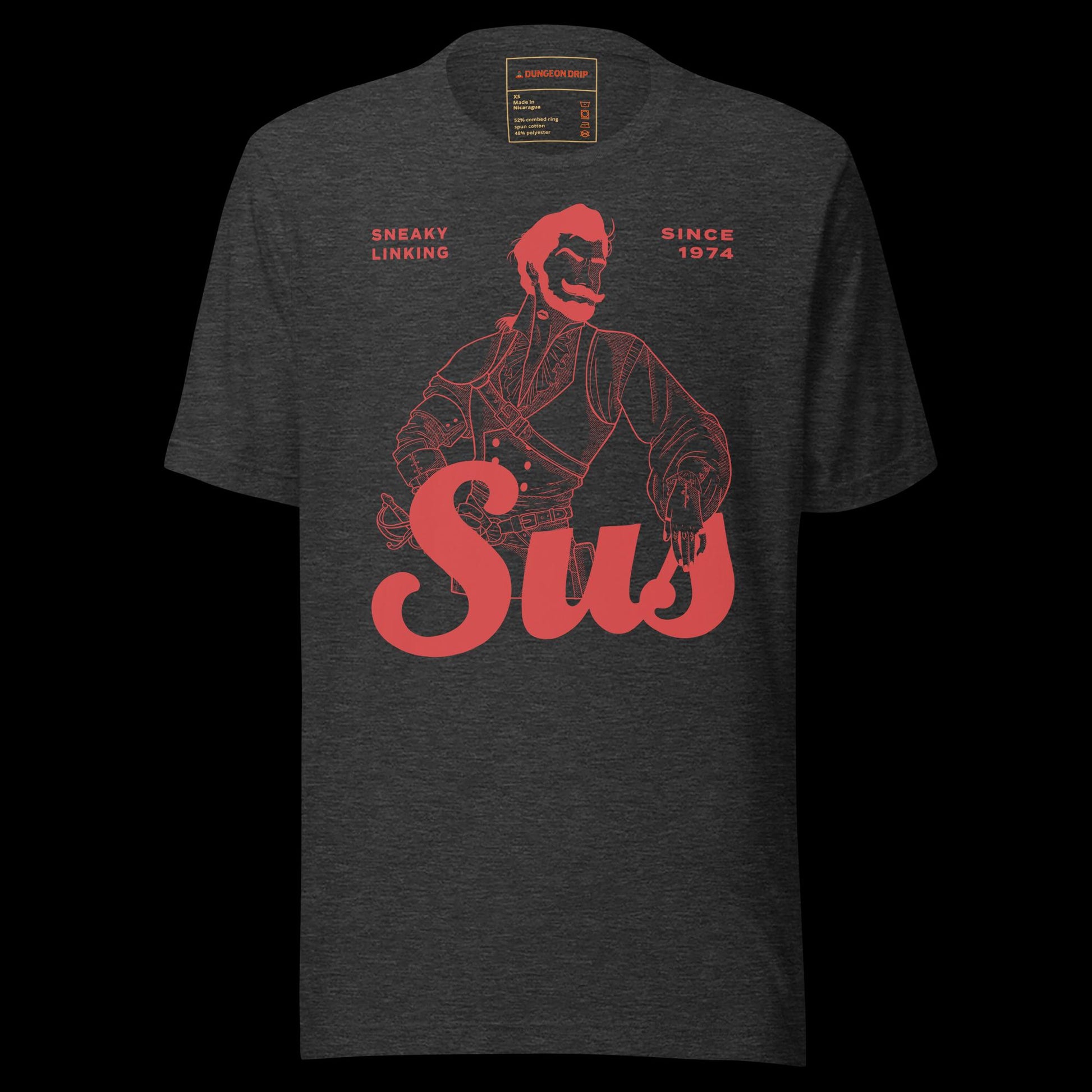 Dungeons & Dragons, Dungeons And Dragons, Rogue, Rogue Swashbuckler, D&D, 5E, T-shirt, Shirt, Dark Grey, Dungeon Master, Class, Class Series, Sus, TTRPG, DND, Pathfinder, RPG